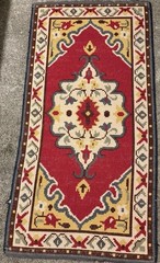 Antique Turkish Oriental Yastik Hand Knotted All Wool Fine Rug 19th C Excellent