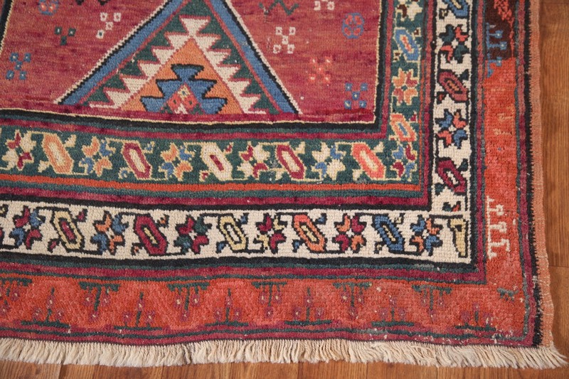 Pre-1900 Heriz Bakhshayesh Runner Antique Rug 3'x16' Vegetable Dye Handmade Rug gallery