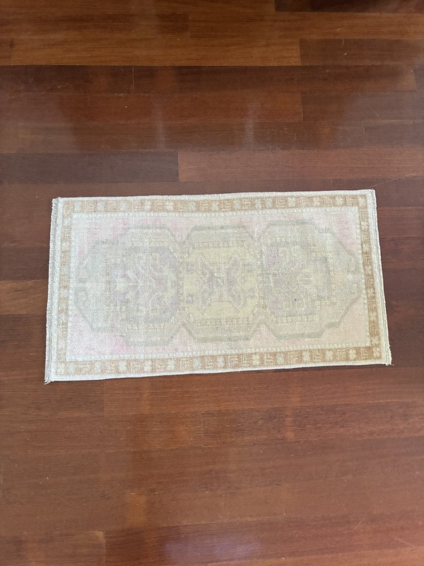 Japandi Neutral Oushak Rug 2x3 Muted Beige Wool Hand Knotted Small Accent Mat gallery