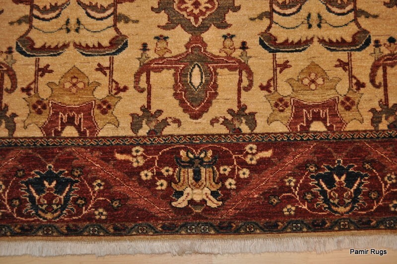 _5'x8' FINE QUALITY ORIENTAL-DESIGN Handmade Wool brick red beige green navy gallery