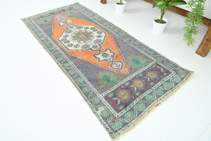 Turkish Door Mat Small Rug 2x4 Hand-Knotted Vintage Oushak Mini Rug Carpet,931 gallery