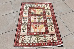 1990’s Never Been Used Caucasian Silk Soumak Kilim Oriental Soumak Kilim Rug