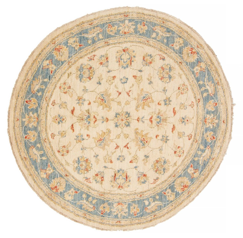 Vintage Hand-Knotted Area Rug 4'1" x 4'1" Traditional Wool Carpet