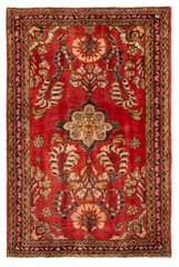 Vintage Traditional Hand-Knotted Area Rug 3’5″ x 5’4″ Oriental Wool Carpet