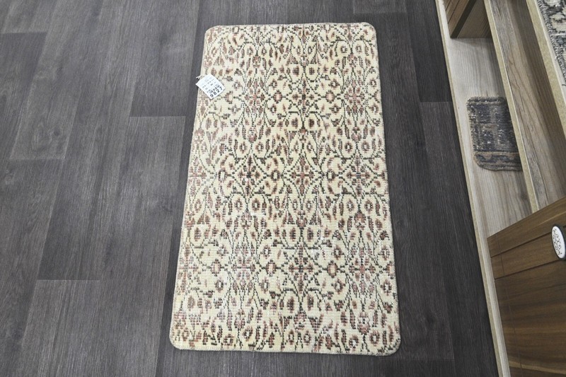 Oushak Turkish Doormat Rug 2x3 BEIGE Vintage Anatolian Handmade Small Kilim Rug gallery