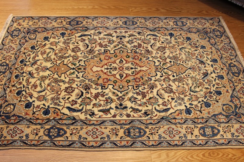 Handmade Hand Knotted Fine Quality Nain beige, Blue, Cream, Brown Color Rug gallery