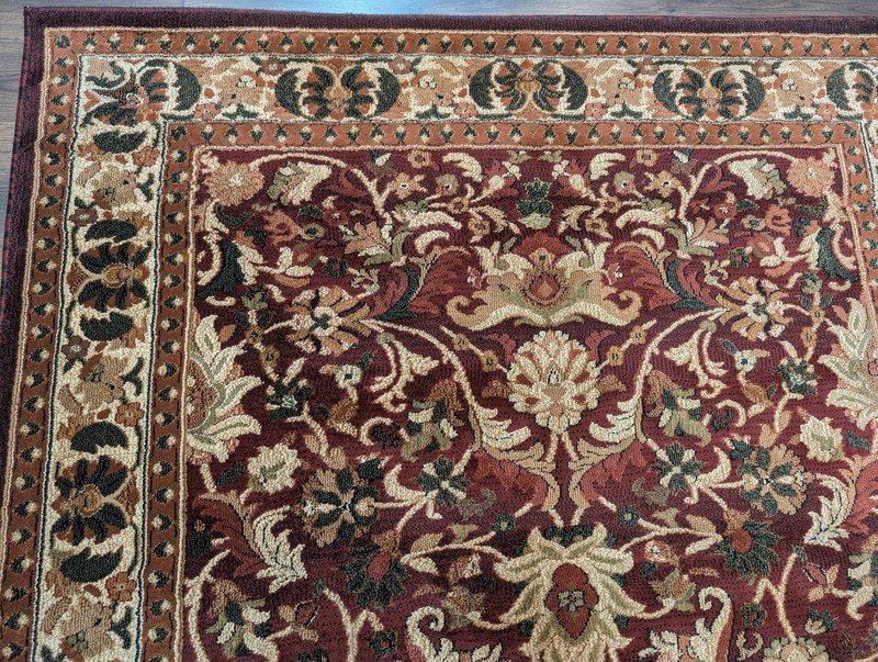 Turkish Rug 5x7, Oriental Power Loomed Carpet, Burgundy Green Beige, Traditional gallery