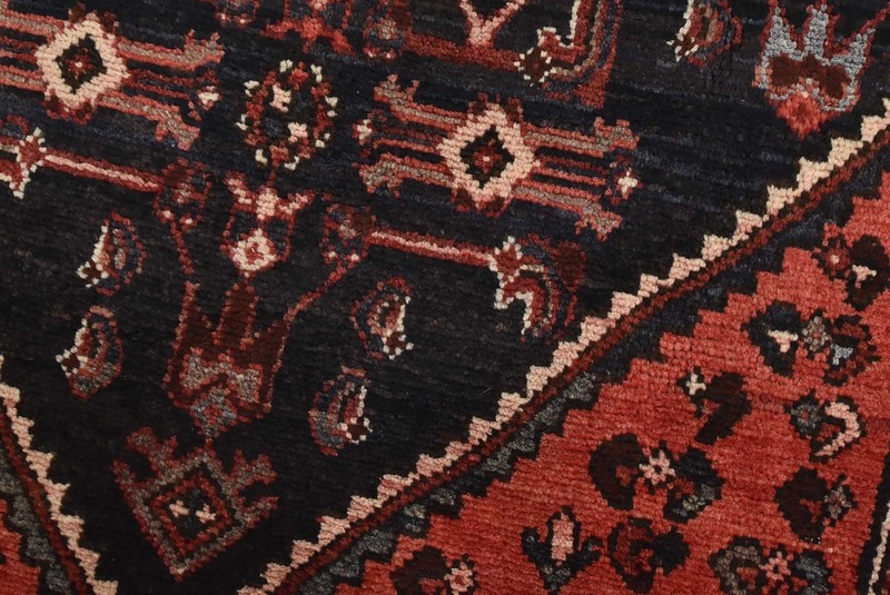 Vintage Tribal Runner 3’6” x 8’10” Blue Wool Geometric Hand-Knotted Oriental Rug gallery