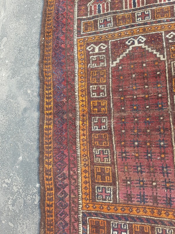 Vintage Hand Made Traditional Rug Oriental Wool Multicolor Carpet 134x95 cm gallery