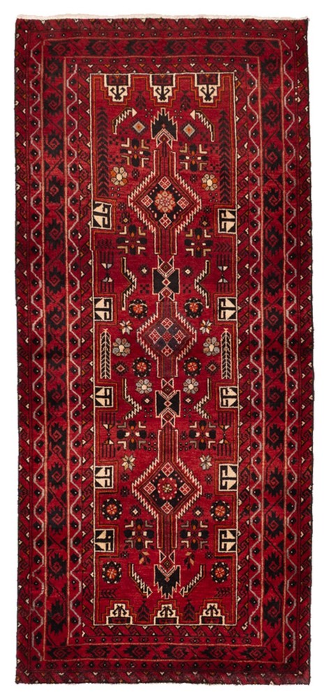 Vintage 2'11" x 6'11" Traditional Hand Knotted Vegetable Dye Wool Area Rug