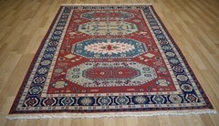 Masterpiece Rarely Used Gorgeous Anatolian Turkish Kazak Soumak Kilim 6Ft x 9Ft