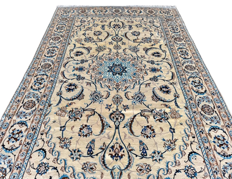 SILK & WOOL SUPER FINE NAEIN CARPET HAND MADE EASTERN RUG 10'3" x 6'8" CLEANED gallery