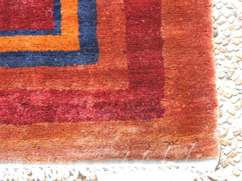 4x5ft. Afghan Chobi Akstafa Burgundy Wool Rug gallery