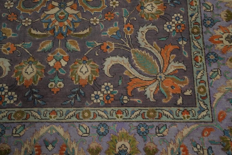 Vintage Purple Floral Traditional Style All-Over Pattern Rug 4x6 ft Hand-knotted gallery