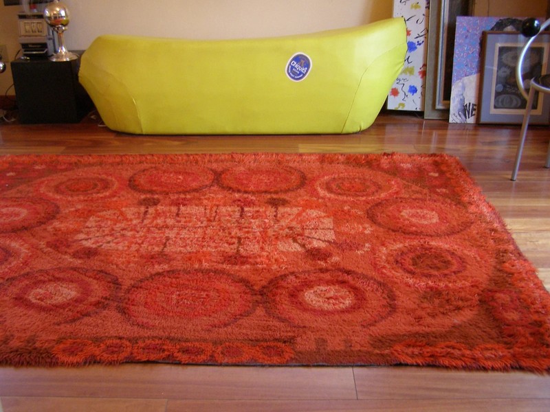 Vintage MCM Danish Modern EGE Rya Rug 7' 7 'X 5' 4" gallery