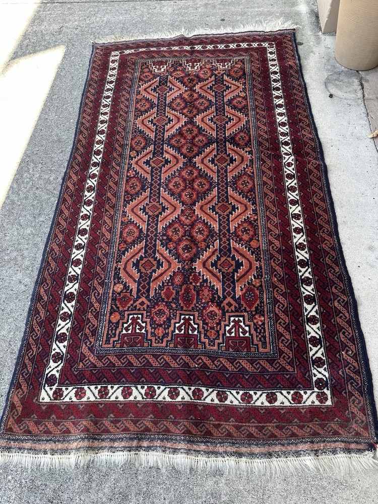 Vintage Baloouchi Tribal Handmade Oriental Rug 74”x42”