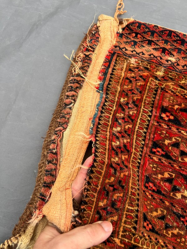 Red Tribal Distressed Low Pile Rug 2x3 ft Hand Knotted Turkish Saddlebag gallery