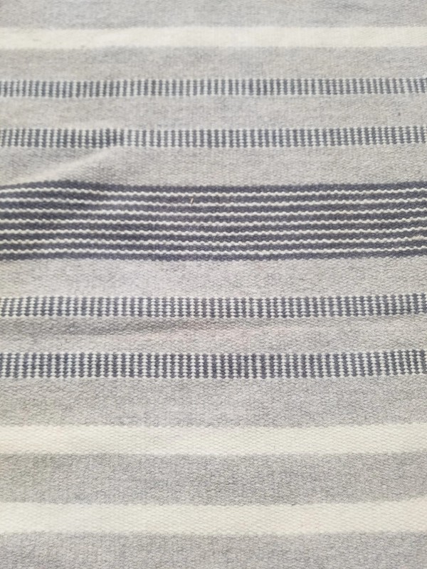 Vintage Traditional Handmade Oriental Stripped Wool Multicolor Kilim 4.9x2.9 ft gallery