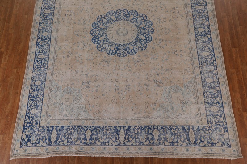 Antique Vegetable Dye Area Rug 10x13 Ft Hand-Knotted Oriental Wool Carpet gallery