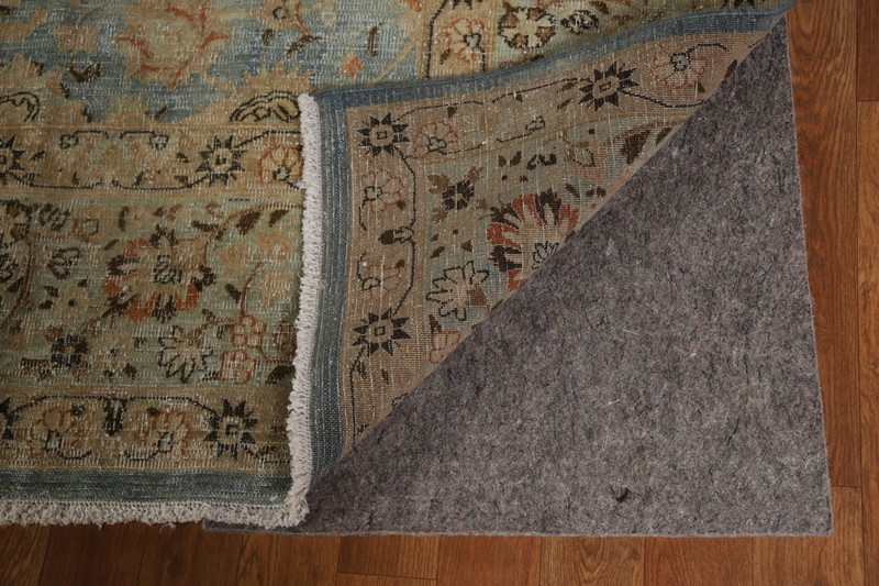 Pre-1900 Light Blue Vegetable Dye Sultanabad Antique Rug Hand-made Carpet 10x13 gallery