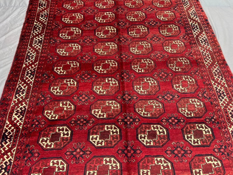 7x11 Red Vintage Turkmen Afghan Large Area Rug Hand Knotted Wool Tribal Hall gallery