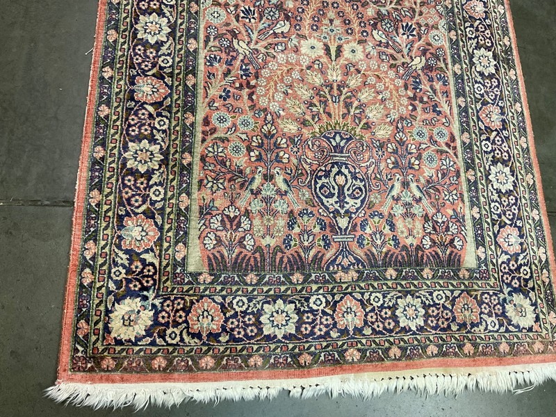 High Quality Silk Rug Wall Hanging Floor Pictorial Birds Silk Rug Carpet 3x5 Ft gallery