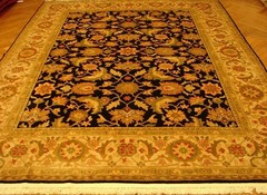 8 x 10 Oushak 7′ 11” x 9′ 9” Black Densely Knotted Handmade Rug PIX-14814