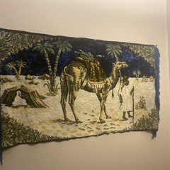 Velvet Tapestry Wall Hanging Rug Vintage Middle Eastern Arabic Desert Camel