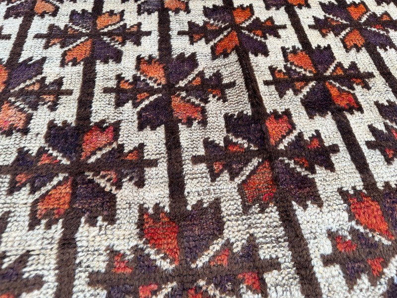 Antique Afghan Baluchi Rug 5'8x10'2 ft – Distressed No Pile Tribal Wool Carpet gallery