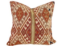 # 5608 Superb Custom Made Old Turkish Tribal Kilim Pillow Cover 22″ by 22″