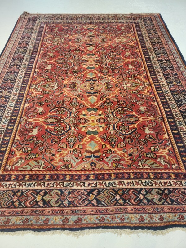 Antique Oriental Hand-Knotted Wool Area Rug Collectible Mahal Red 7'2" x 9'8" gallery
