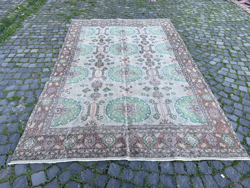 Bohemian Large Rug, Turkish Vintage Rug, Handmade Wool Rug, 6,5 x 10, ft gallery