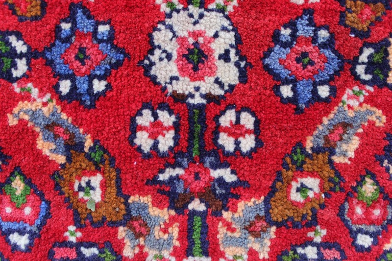 Vintage Hand Made Traditional Oriental Wool Red Long Rug Runner 263x105cm gallery