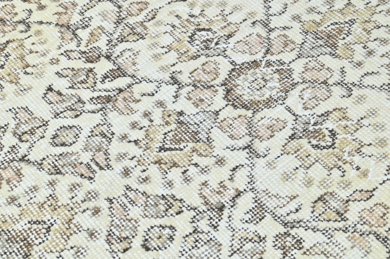Vintage Turkish Runner Rug 2x10ft BEIGE Handmade Anatolian Oushak Hallway Wool gallery