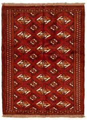 Vintage Oriental Hand-Knotted Carpet 3’9″ x 5’0″ Traditional Wool Area Rug