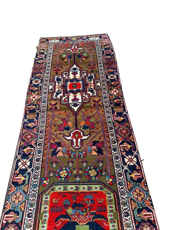 3x18 Rare Antique Handmade Runner Rug Traditional Design Long Hallway 94x 531cm gallery