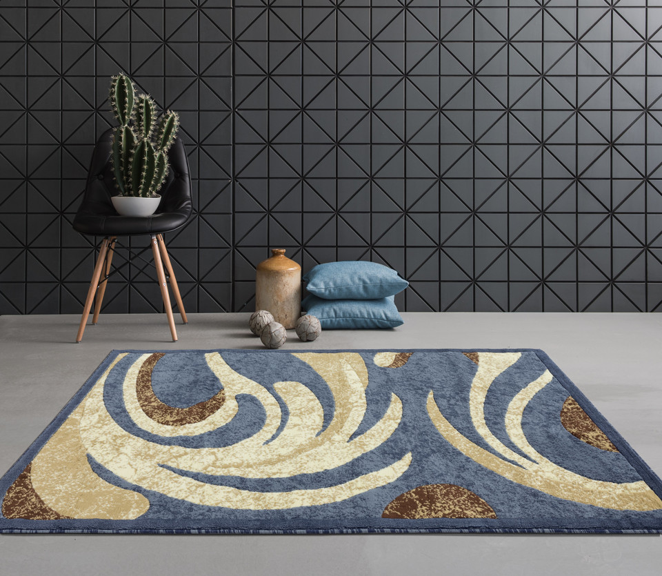 MAJESTIC RUG 2*3 : F606A BLUE / IVORY gallery