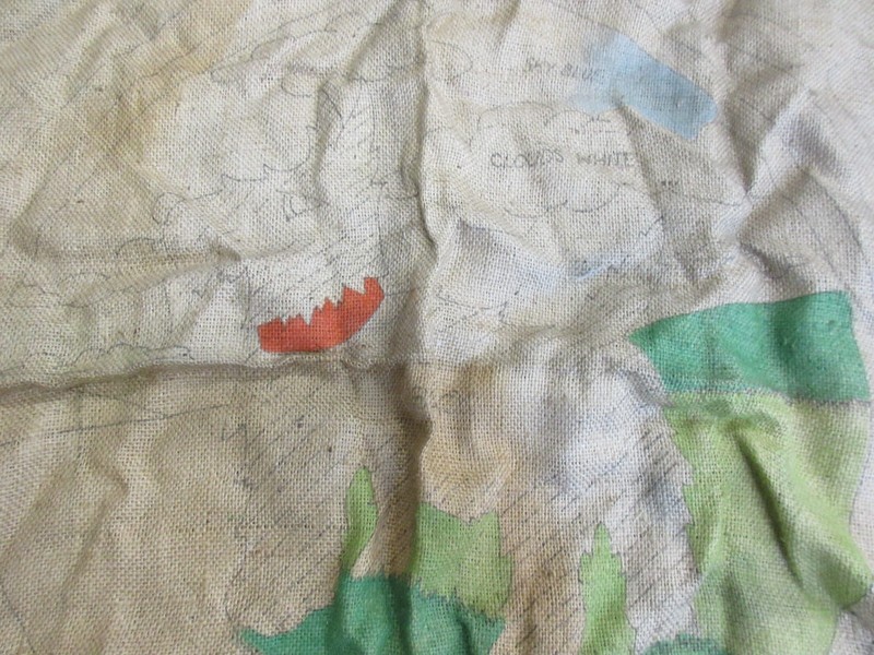 Antique Lily Scottie Dog Rug Hooking Burlap Pattern 30" X 30" gallery