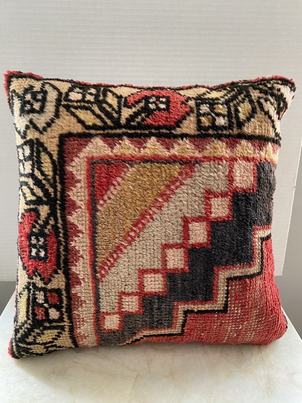 Vintage Tribal Kilim Pillow Cover With Cotton Zippered Backing gallery