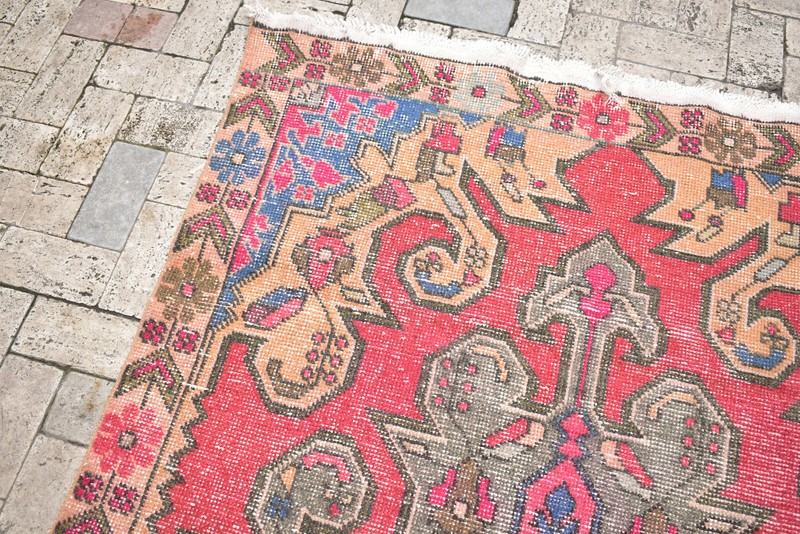 Turkish Rug 50''x84'' Vintage 4x7 Muted Color Oushak Pink AMAZING Rug 128x216cm gallery