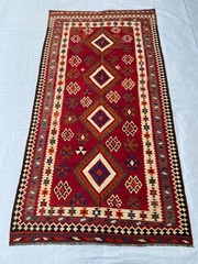 5×10 ft Turkish Handwoven Tribal Traditional Antique Geometric Wool Area Kilim