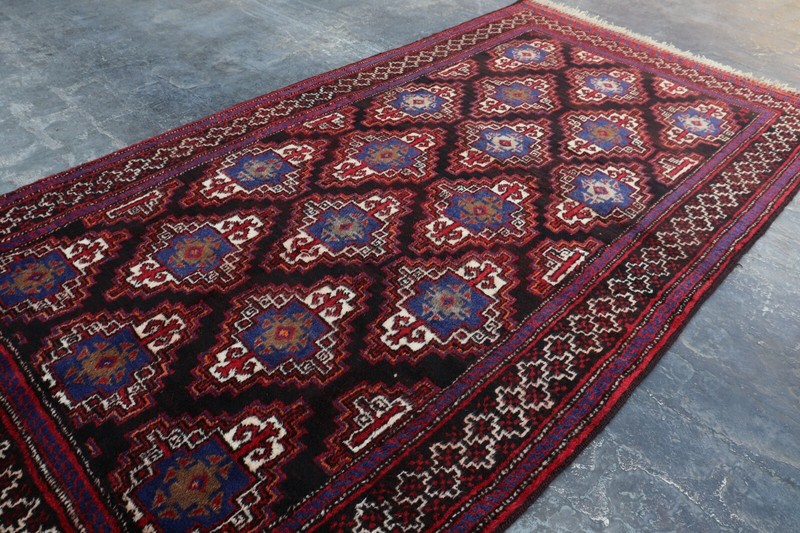 Vintage Afghan Handmade Tribal Taimani Rug 8'7 x 4'4 Ft gallery