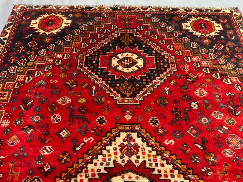 4'x6' Ft Vintage Caucasian Hand Knotted Triple Geometric Wool Area Rug gallery