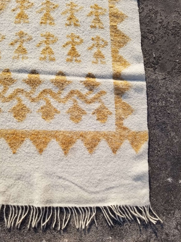 Vintage Traditional Guatemalan Handmade Wool Multicolor Kilim 192x137cm gallery