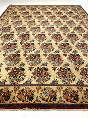 Antique Oriental Hand-Knotted Wool Area Rug Beige/Red/Blue/Green 10’2″ x 13’3″