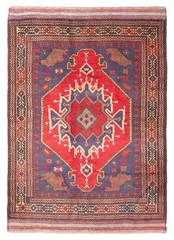 Vintage Hand-Knotted Area Rug 4’2″ x 6’2″ Traditional Wool Carpet