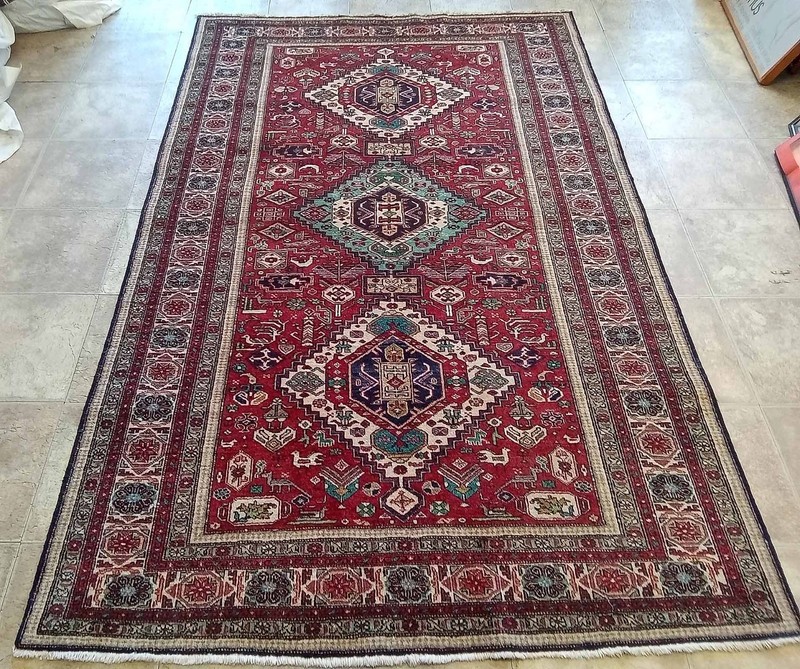 Exquisite 1960s Hand-knotted Rug Size: 4’6" X 6'11" Shirwan 100% Wool gallery