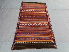 4×6’10 Ft Vintage Afghan Baluchi Kilim Geometric Wool Tribal Runner Rug