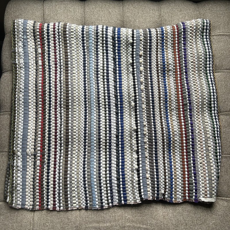 Vintage Hand Loomed Rag Rugs 41”X23” And 37”X21” gallery