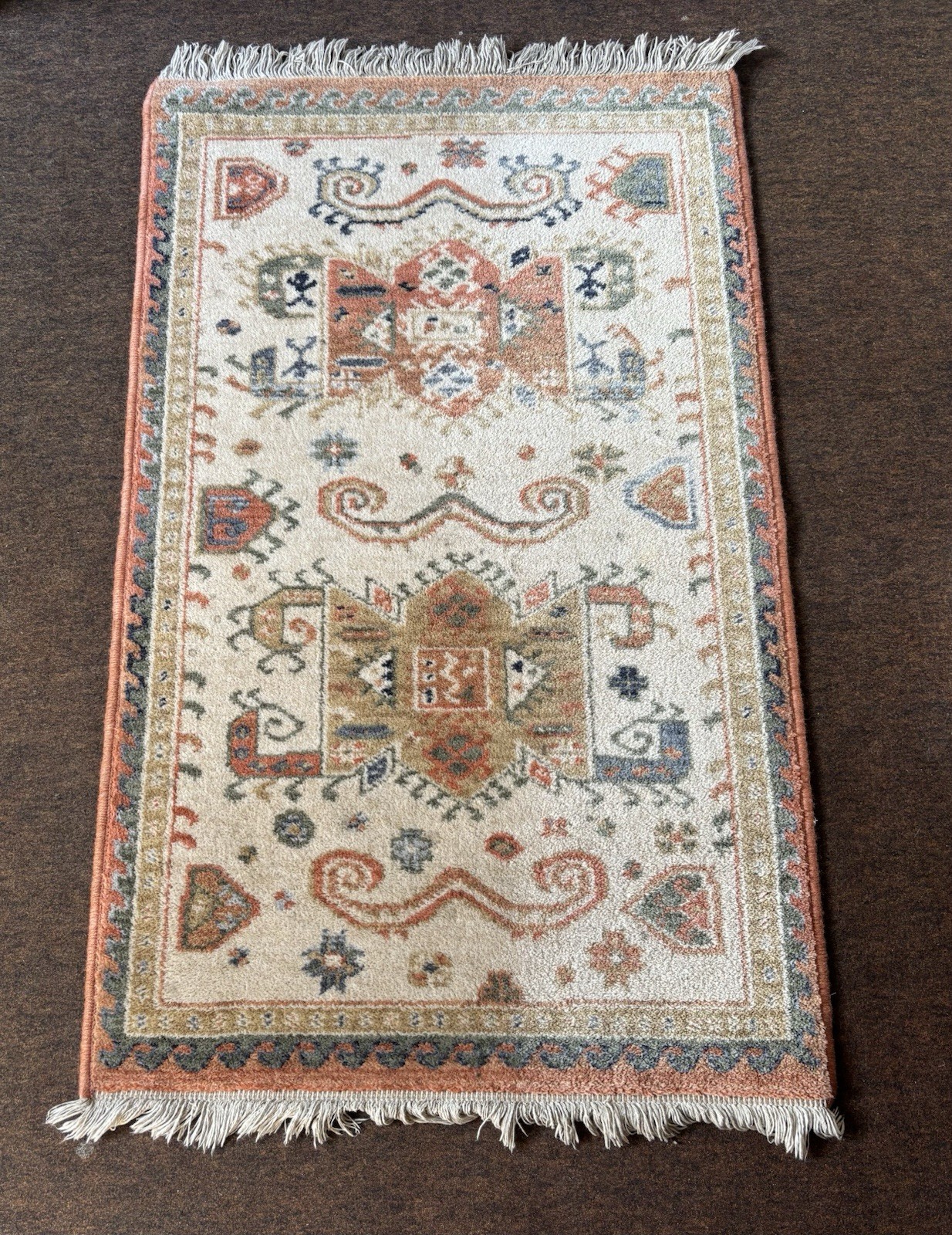 Vintage Style Patterned Rug 117x68cm Boho Tribal Fringe Carpet Mat gallery
